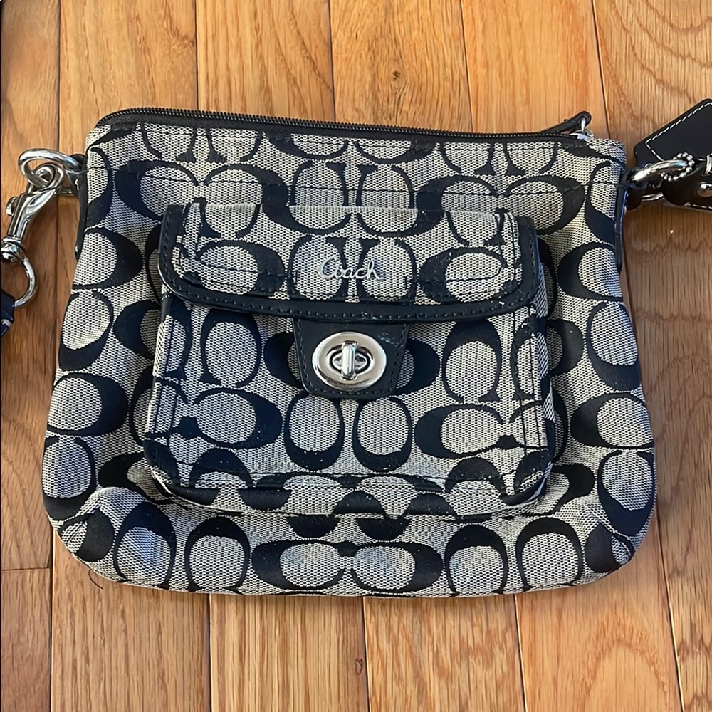Coach Black and Gray Signature Crossbody Bag